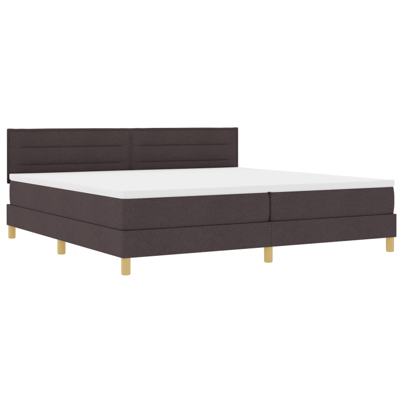 Boxspringbett mit Matratze & LED Dunkelbraun 200x200 cm Stoff