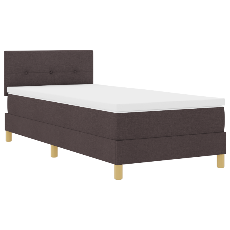 Boxspringbett mit Matratze & LED Dunkelbraun 80x200 cm Stoff