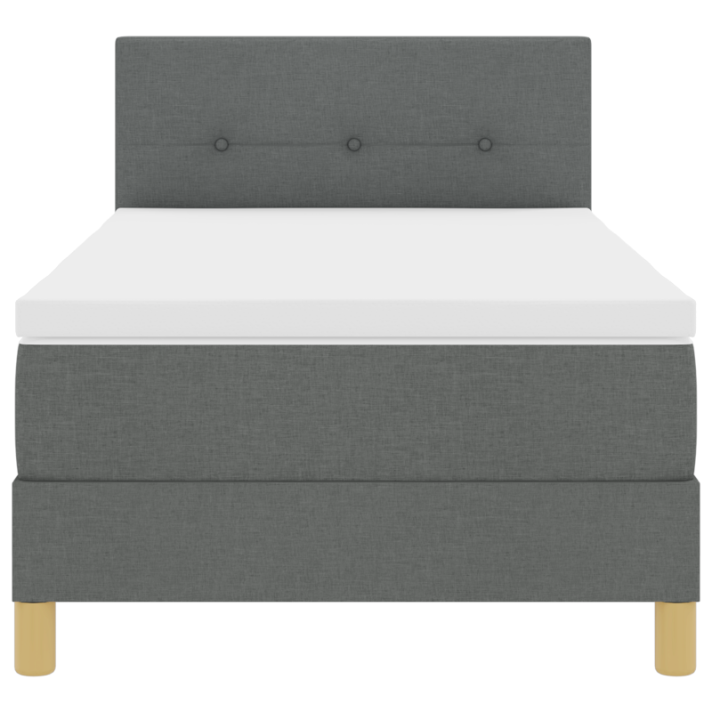 Boxspringbett mit Matratze & LED Dunkelgrau 90x190 cm Stoff