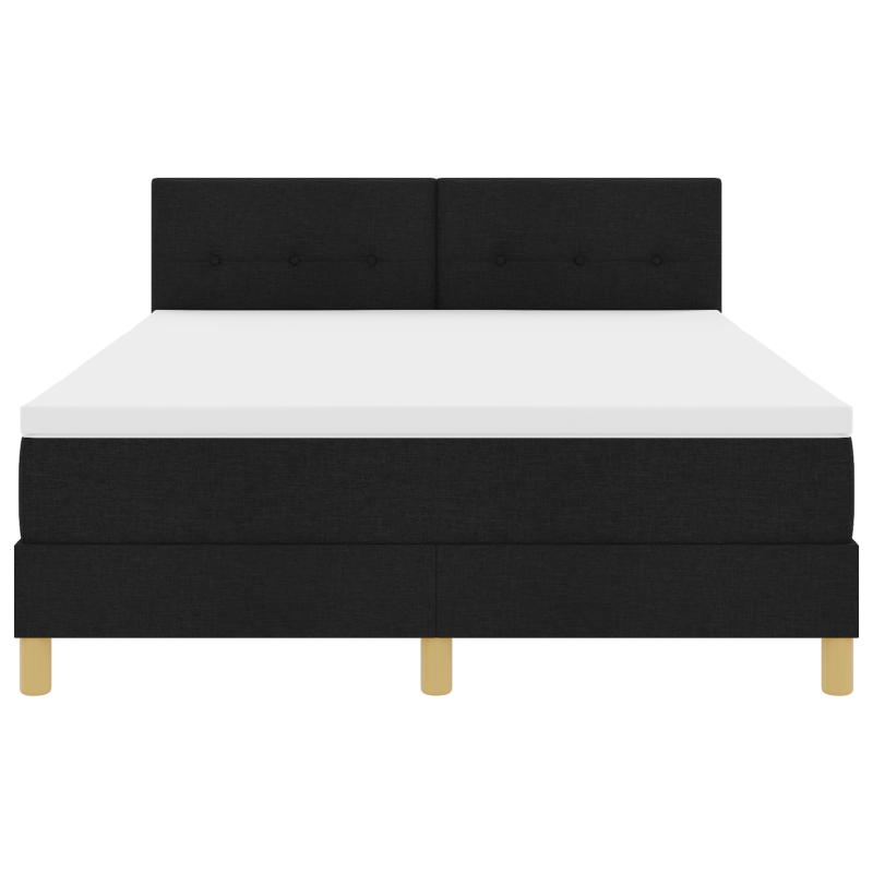 Boxspringbett mit Matratze & LED Schwarz 160x200 cm Stoff