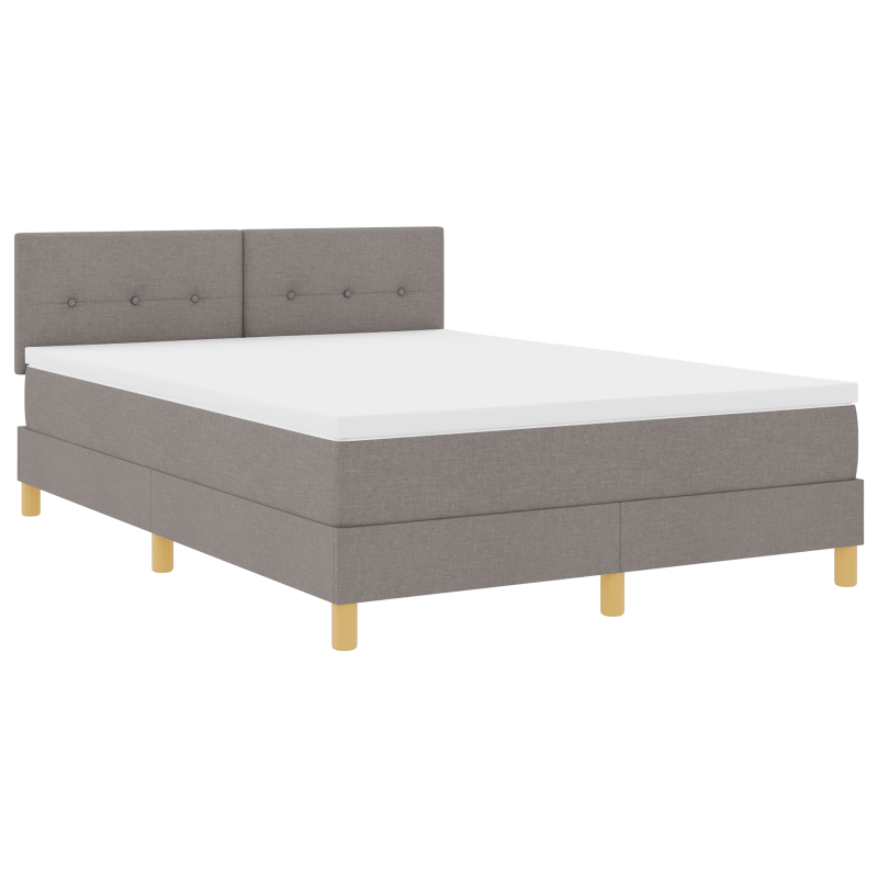 Boxspringbett mit Matratze & LED Taupe 160x200 cm Stoff