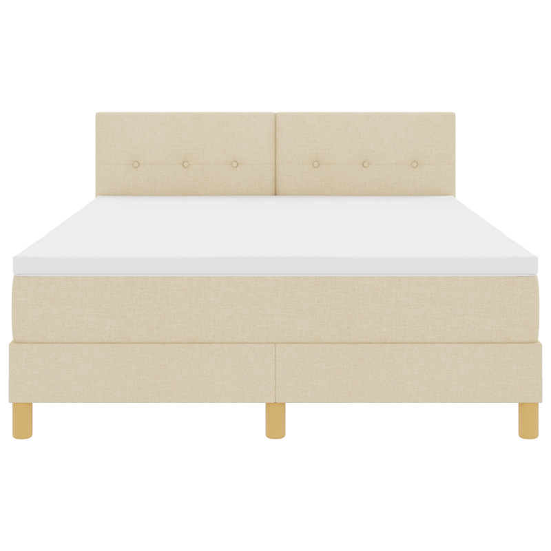 Boxspringbett mit Matratze & LED Creme 160x200 cm Stoff