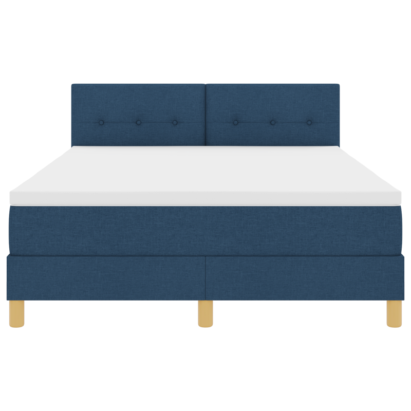 Boxspringbett mit Matratze & LED Blau 160x200 cm Stoff