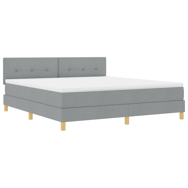 Boxspringbett mit Matratze & LED Hellgrau 180x200 cm Stoff