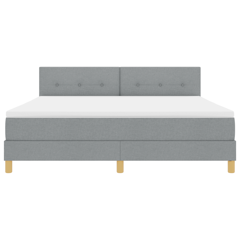 Boxspringbett mit Matratze & LED Hellgrau 180x200 cm Stoff