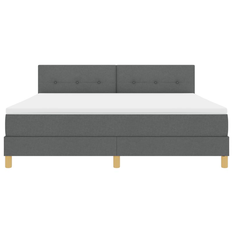Boxspringbett mit Matratze & LED Dunkelgrau 180x200 cm Stoff