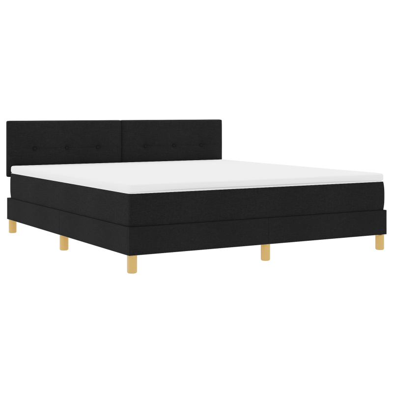 Boxspringbett mit Matratze & LED Schwarz 180x200 cm Stoff