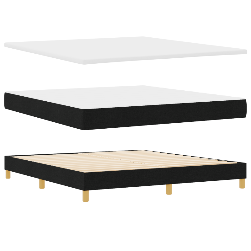 Boxspringbett mit Matratze & LED Schwarz 180x200 cm Stoff
