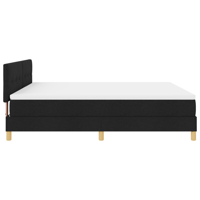 Boxspringbett mit Matratze & LED Schwarz 180x200 cm Stoff