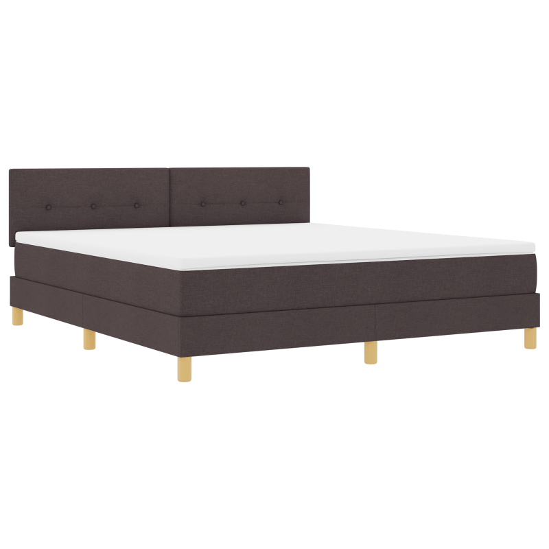 Boxspringbett mit Matratze & LED Dunkelbraun 180x200 cm Stoff