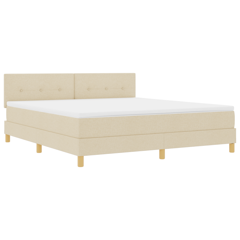 Boxspringbett mit Matratze & LED Creme 180x200 cm Stoff
