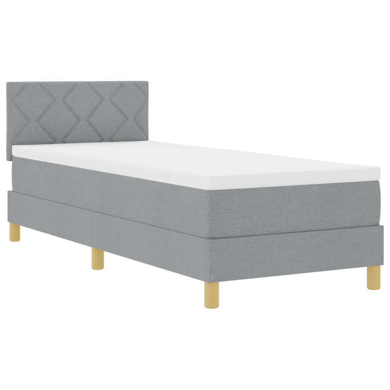 Boxspringbett mit Matratze & LED Hellgrau 80x200 cm Stoff