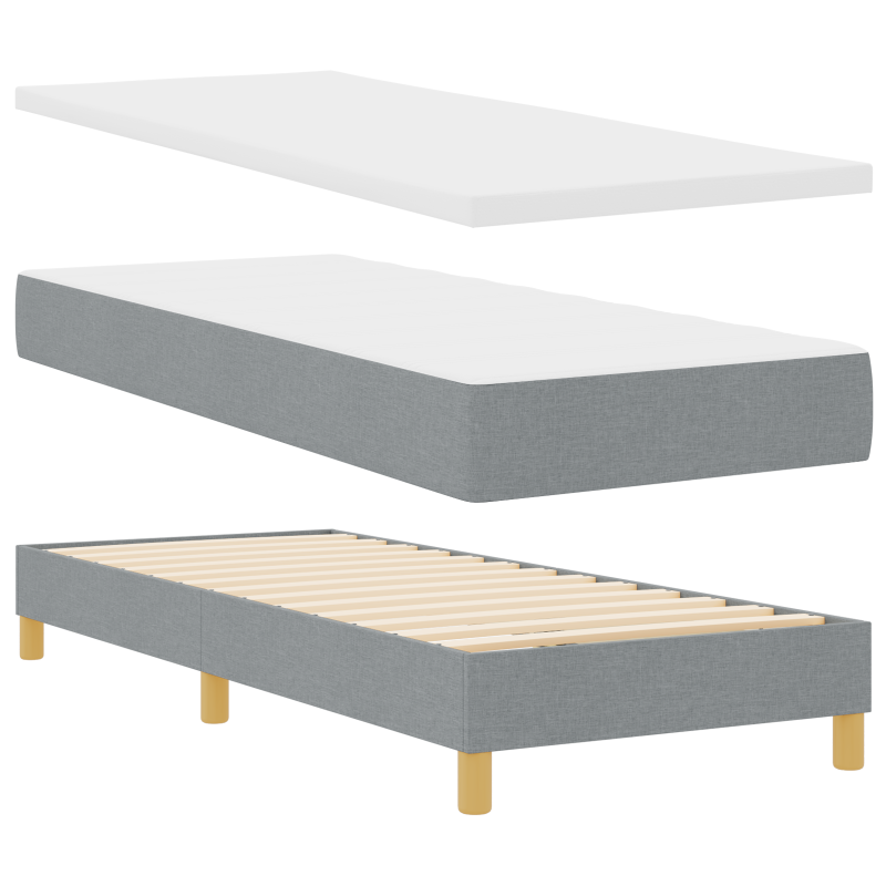 Boxspringbett mit Matratze & LED Hellgrau 80x200 cm Stoff