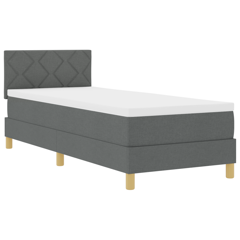 Boxspringbett mit Matratze & LED Dunkelgrau 80x200 cm Stoff