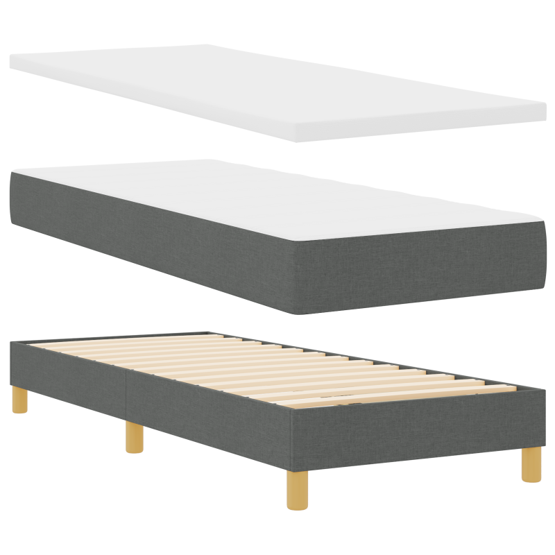 Boxspringbett mit Matratze & LED Dunkelgrau 80x200 cm Stoff