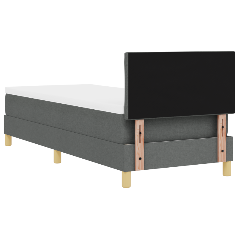 Boxspringbett mit Matratze & LED Dunkelgrau 80x200 cm Stoff