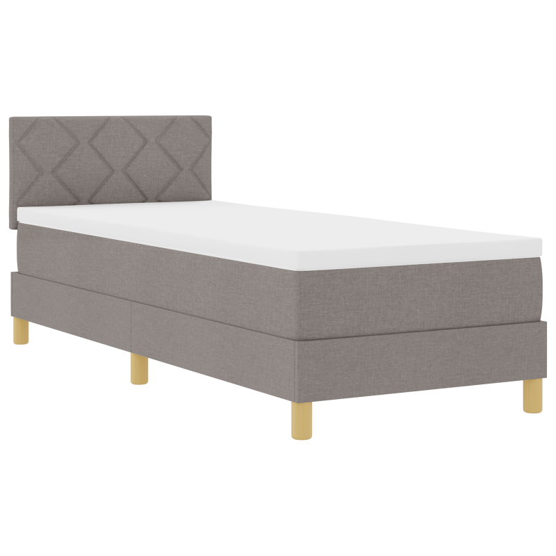Boxspringbett mit Matratze & LED Taupe 80x200 cm Stoff