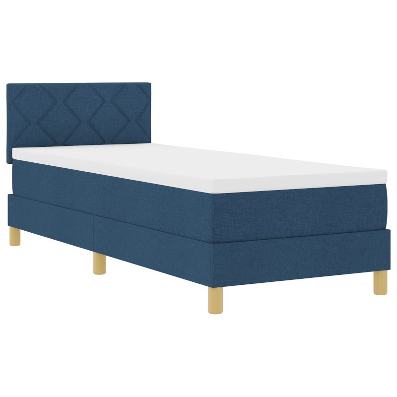 Boxspringbett mit Matratze & LED Blau 80x200 cm Stoff