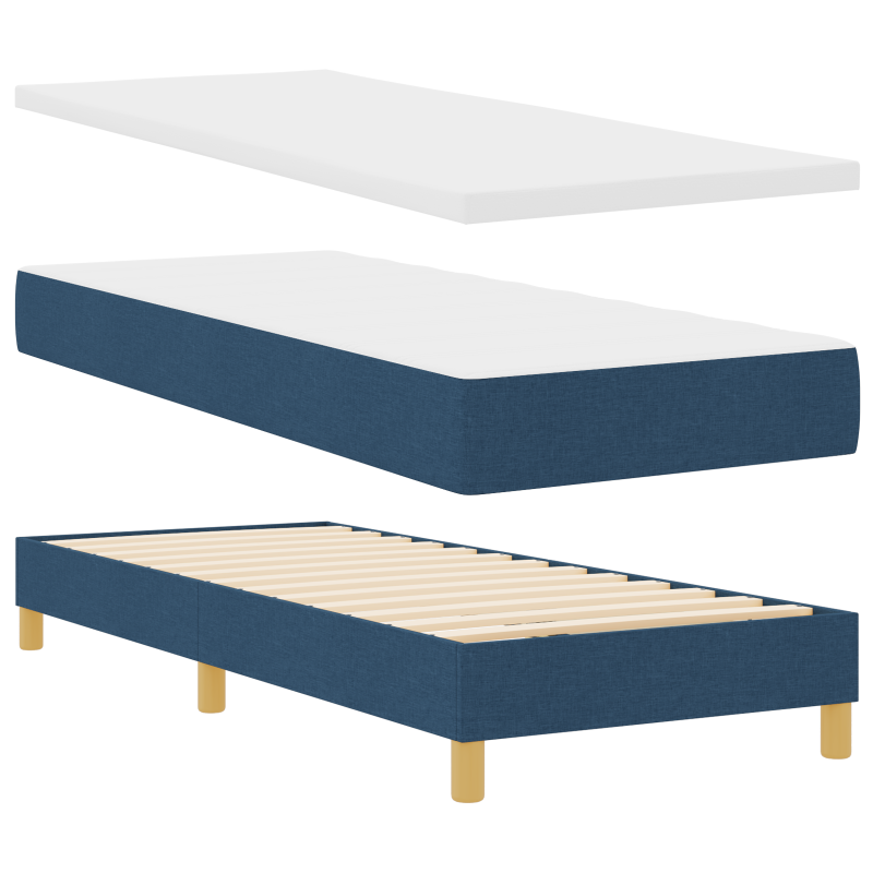 Boxspringbett mit Matratze & LED Blau 80x200 cm Stoff