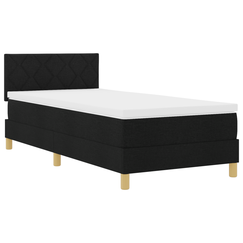 Boxspringbett mit Matratze & LED schwarz 90x190 cm Stoff