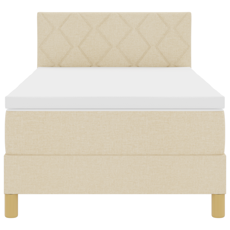 Boxspringbett mit Matratze & LED Creme 90x190 cm Stoff