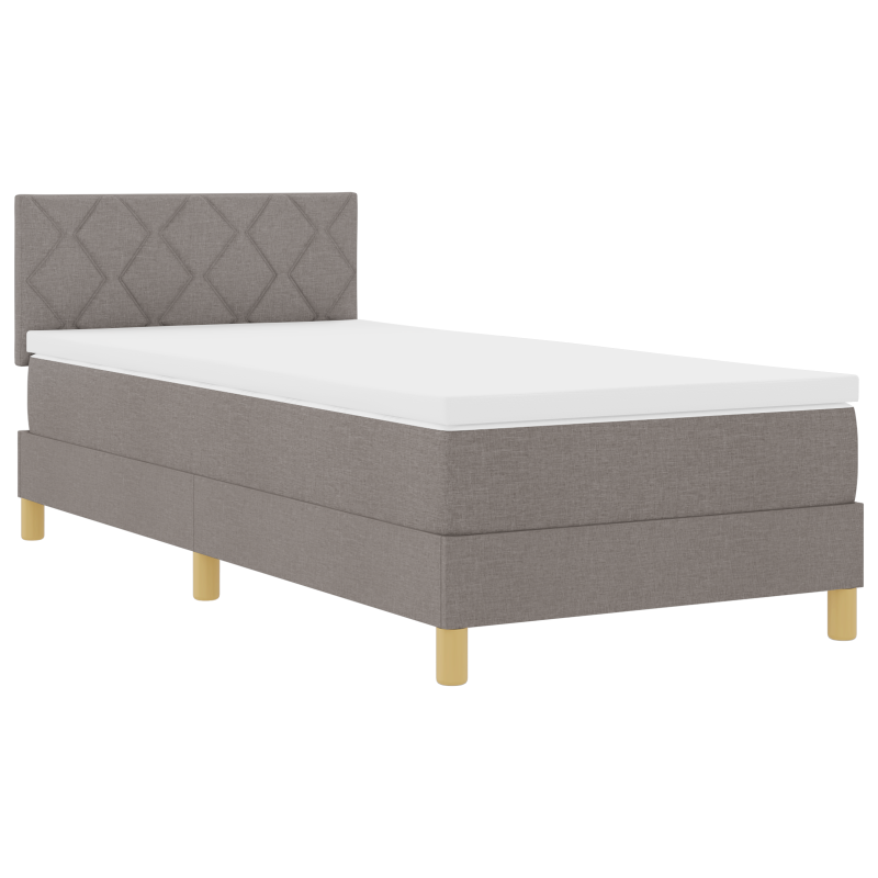Boxspringbett mit Matratze & LED Taupe 90x200 cm Stoff