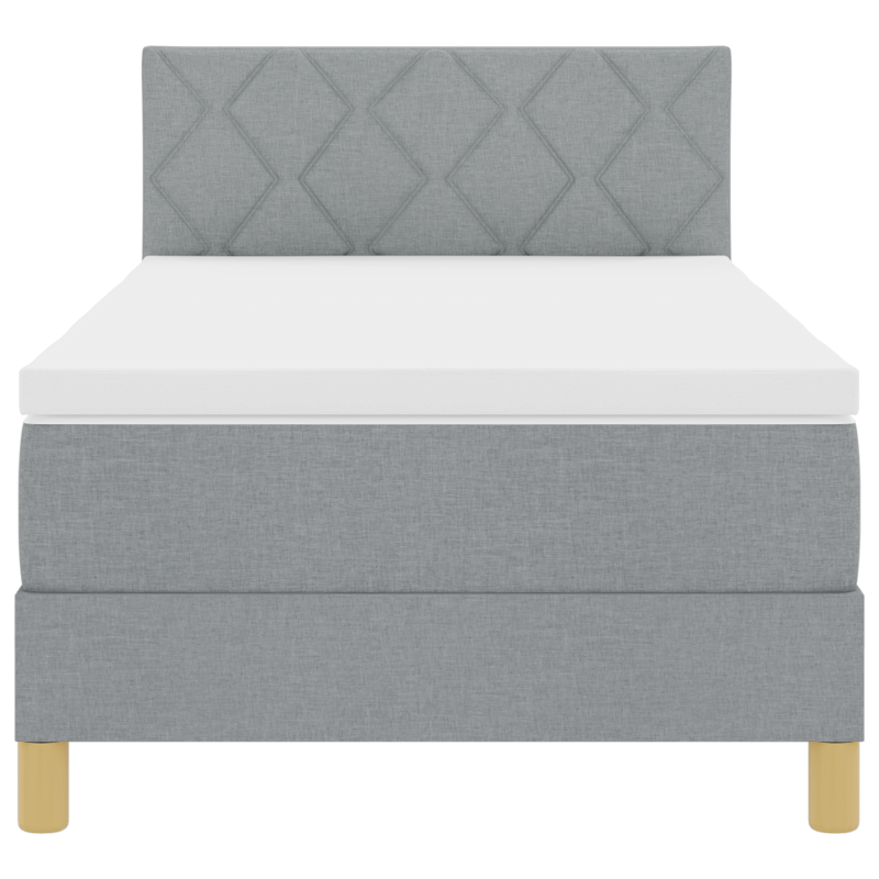 Boxspringbett mit Matratze & LED Licht Grau 100x200 cm Stoff