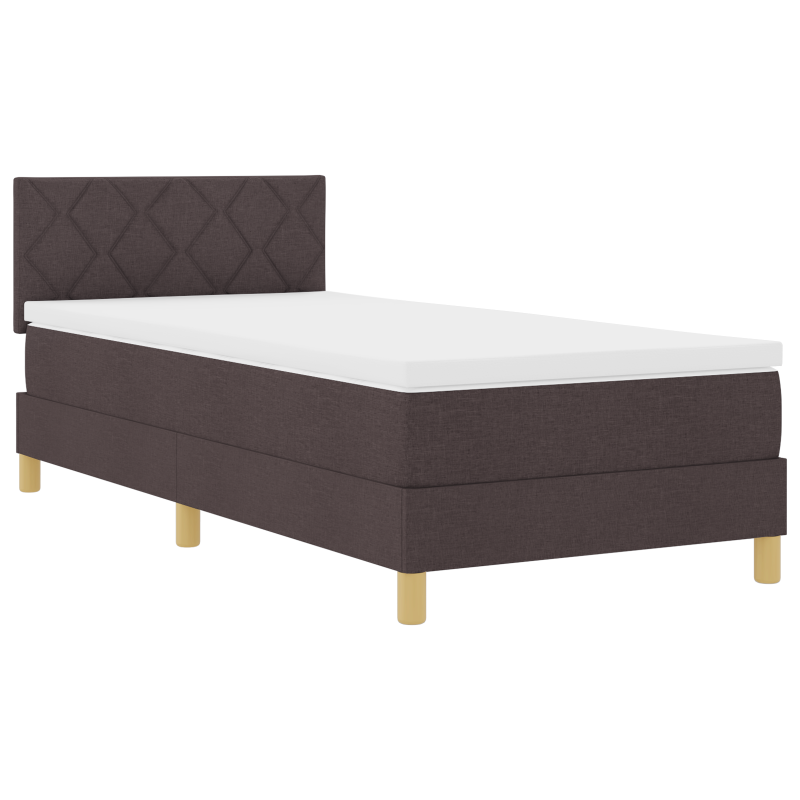 Boxspringbett mit Matratze & LED Dunkelbraun 100x200 cm Stoff