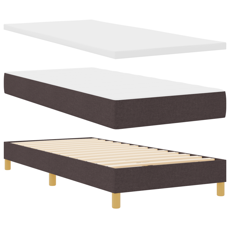 Boxspringbett mit Matratze & LED Dunkelbraun 100x200 cm Stoff