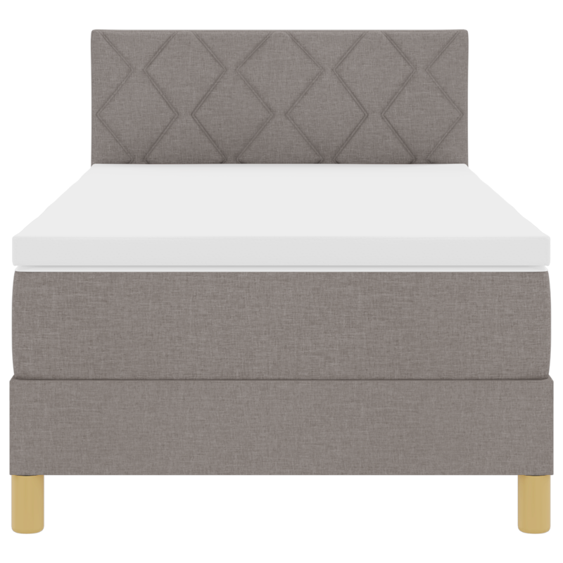 Boxspringbett mit Matratze & LED Taupe 100x200 cm Stoff