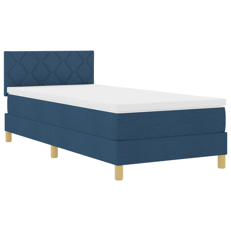Boxspringbett mit Matratze & LED Blau 100x200 cm Stoff