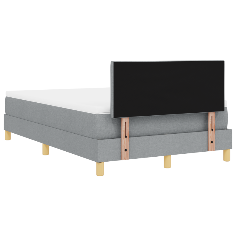 Boxspringbett mit Matratze & LED Hellgrau 120x190 cm Stoff