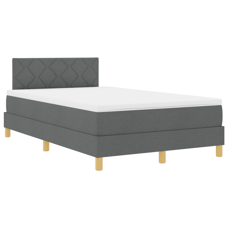 Boxspringbett mit Matratze & LED Dunkelgrau 120x190 cm Stoff