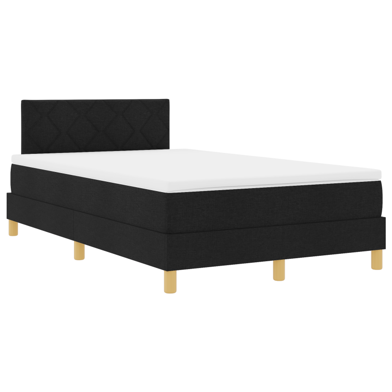 Boxspringbett mit Matratze & LED Schwarz 120x190 cm Stoff