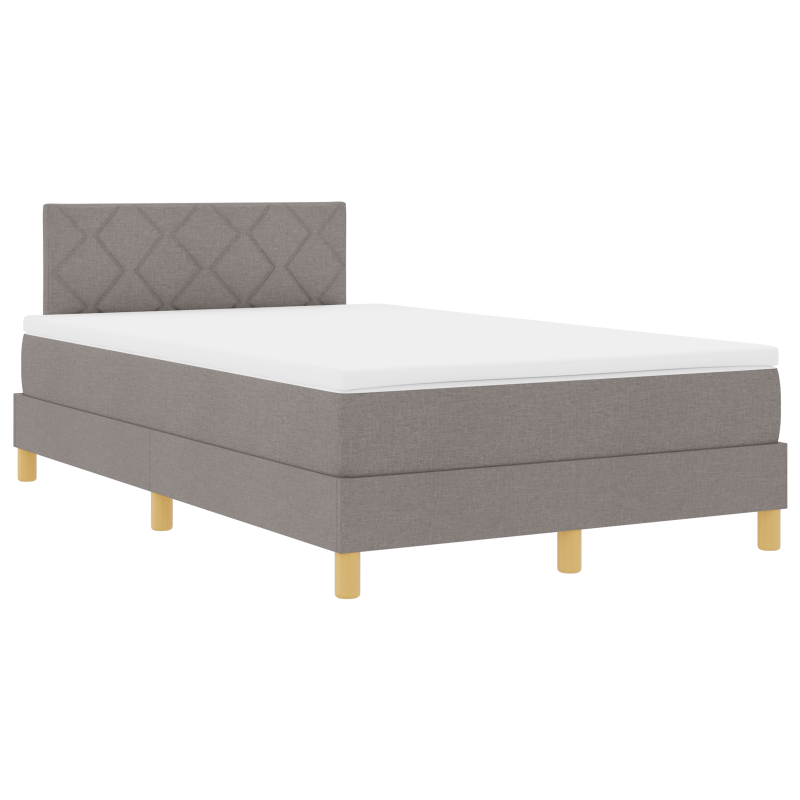 Boxspringbett mit Matratze & LED Taupe 120x190 cm Stoff