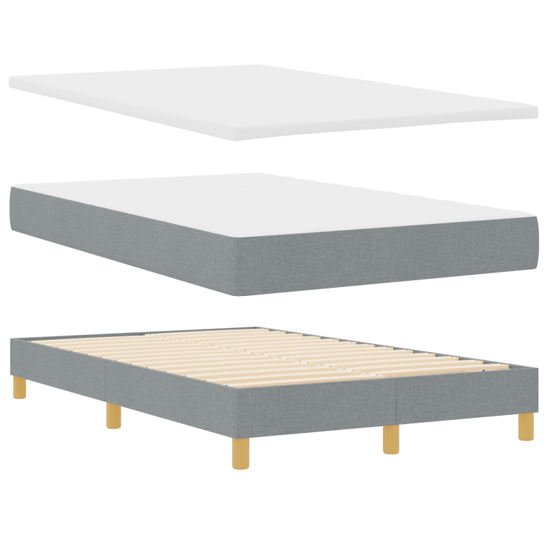 Boxspringbett mit Matratze & LED hellgrau 120x200 cm Stoff
