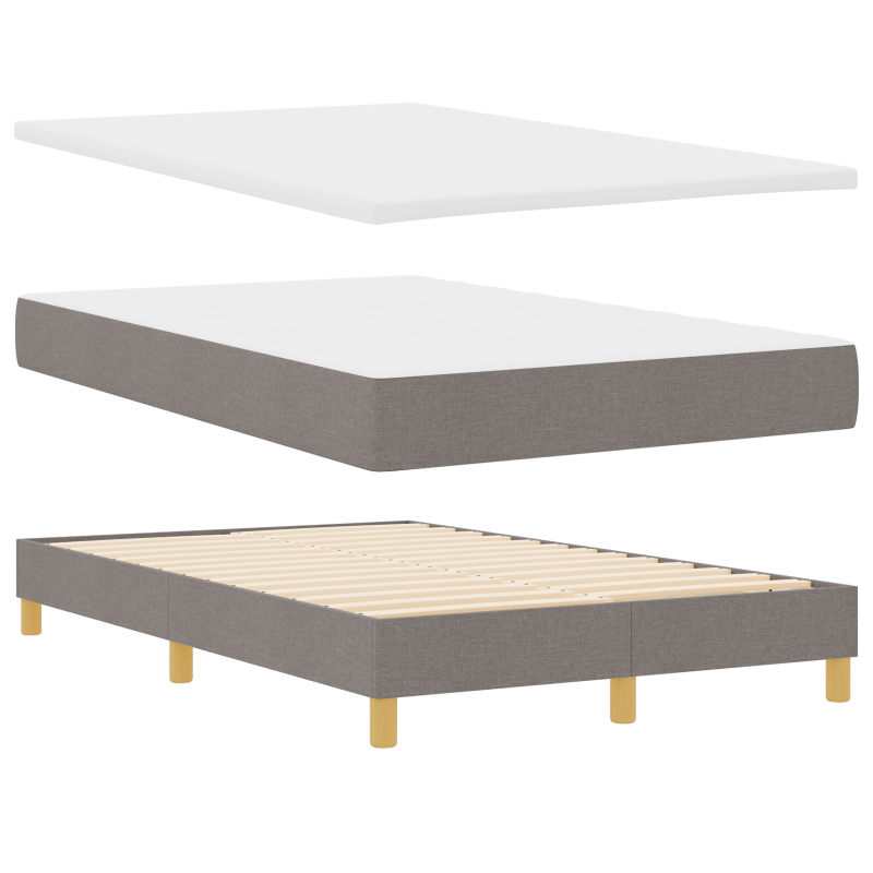 Boxspringbett mit Matratze & LED Taupe 120x200 cm Stoff