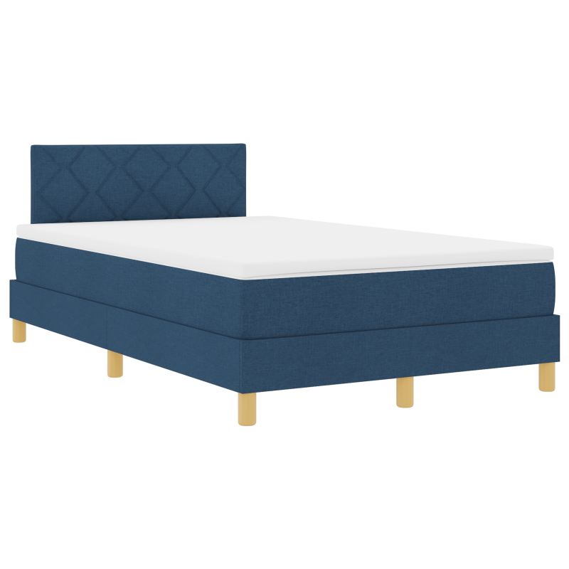 Boxspringbett mit Matratze & LED Blau 120x200 cm Stoff