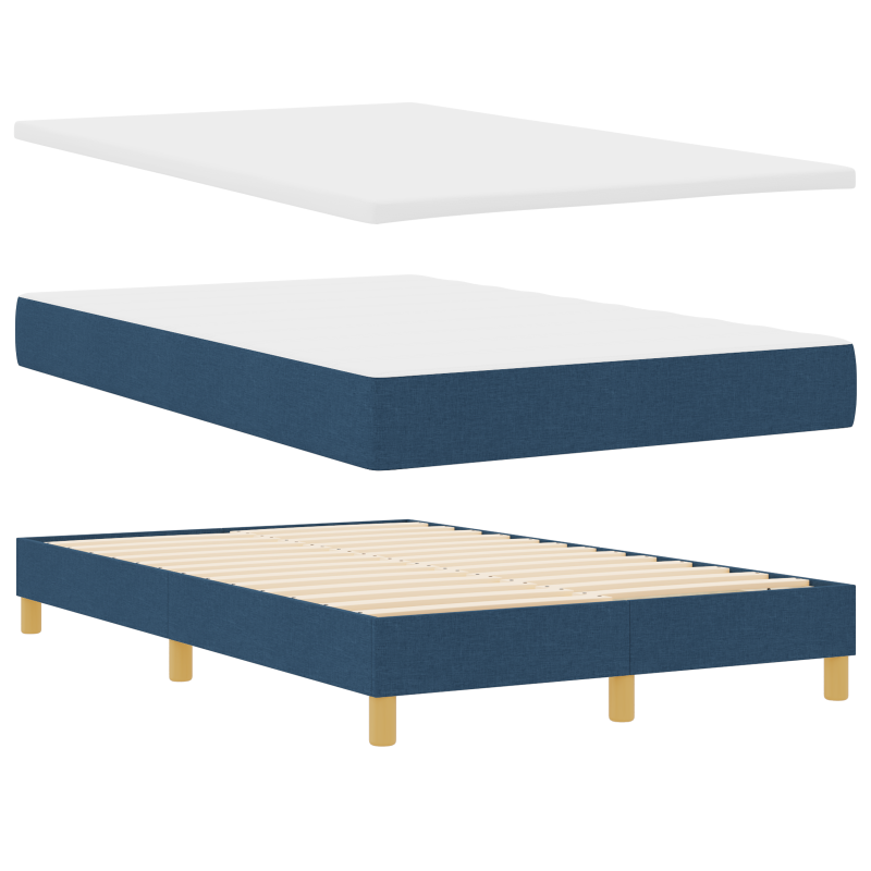 Boxspringbett mit Matratze & LED Blau 120x200 cm Stoff