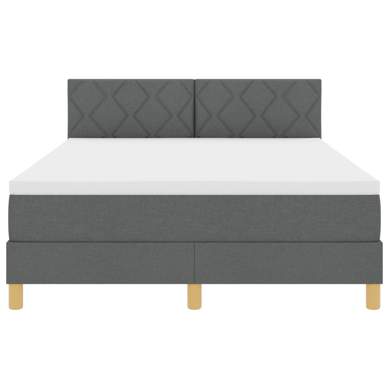 Boxspringbett mit Matratze & LED Dunkelgrau 160x200 cm Stoff