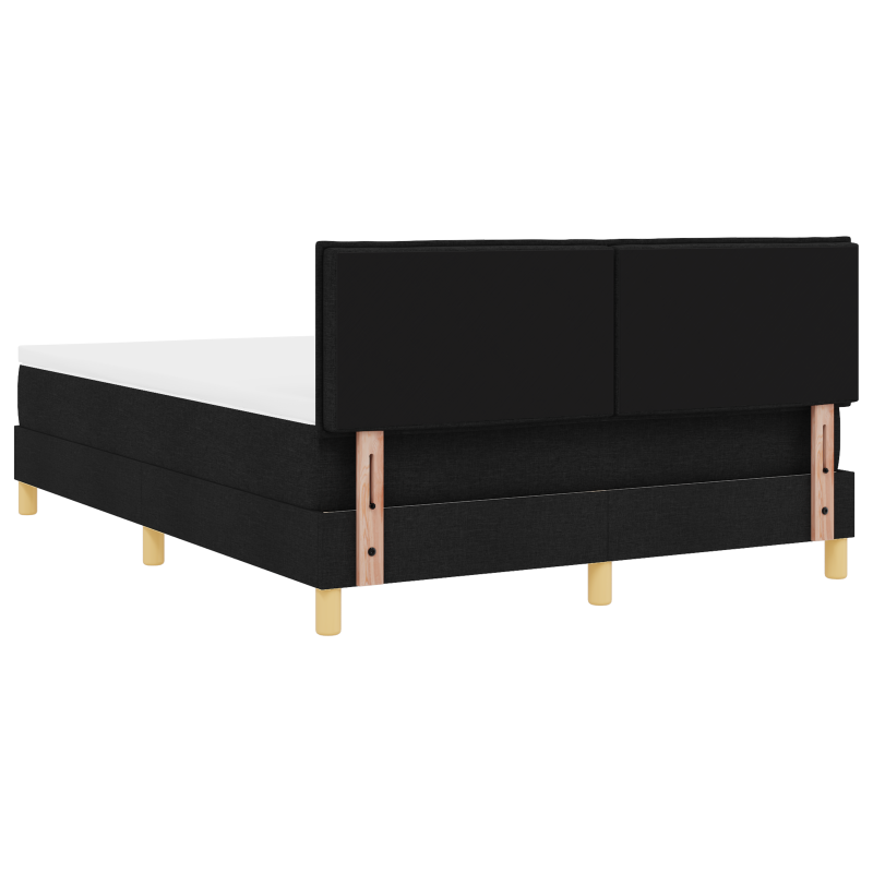 Boxspringbett mit Matratze & LED Schwarz 160x200 cm Stoff