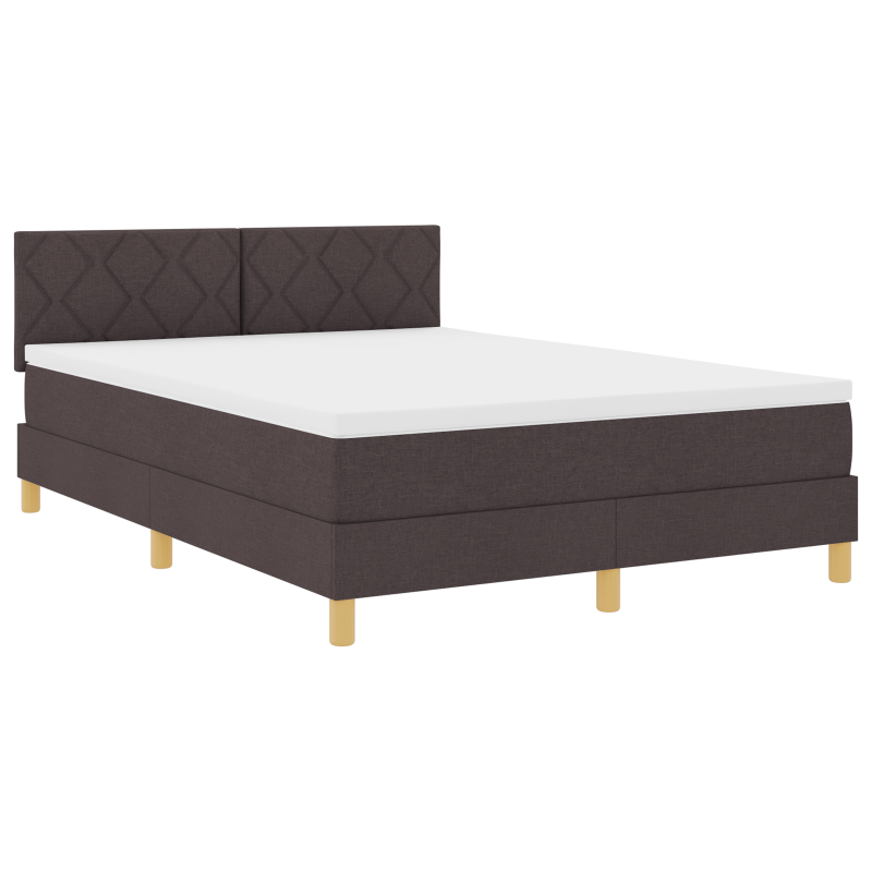 Boxspringbett mit Matratze & LED Dunkelbraun 160x200 cm Stoff