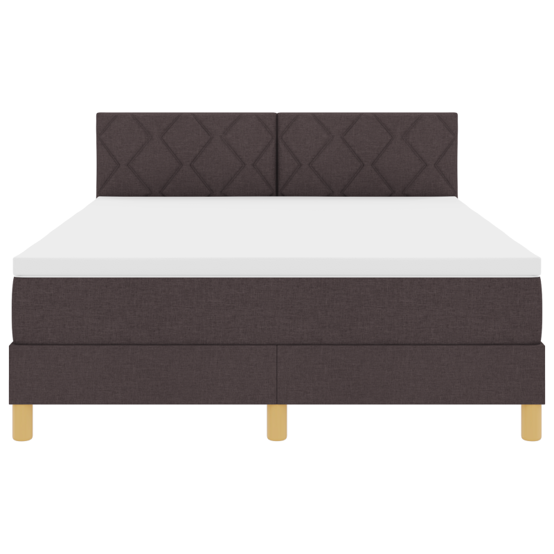 Boxspringbett mit Matratze & LED Dunkelbraun 160x200 cm Stoff