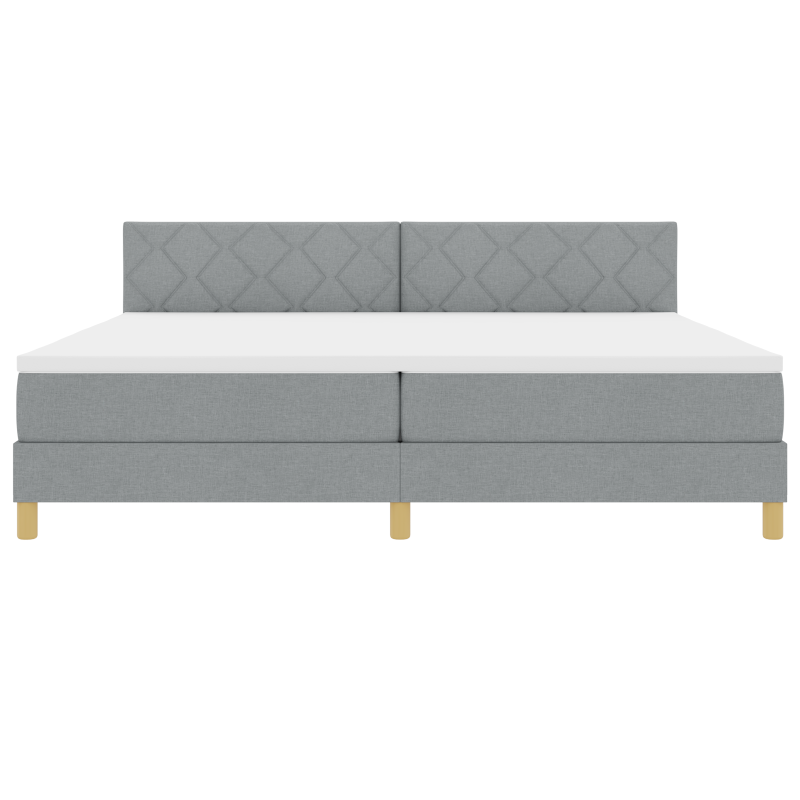 Boxspringbett mit Matratze & LED Hellgrau 200x200 cm Stoff