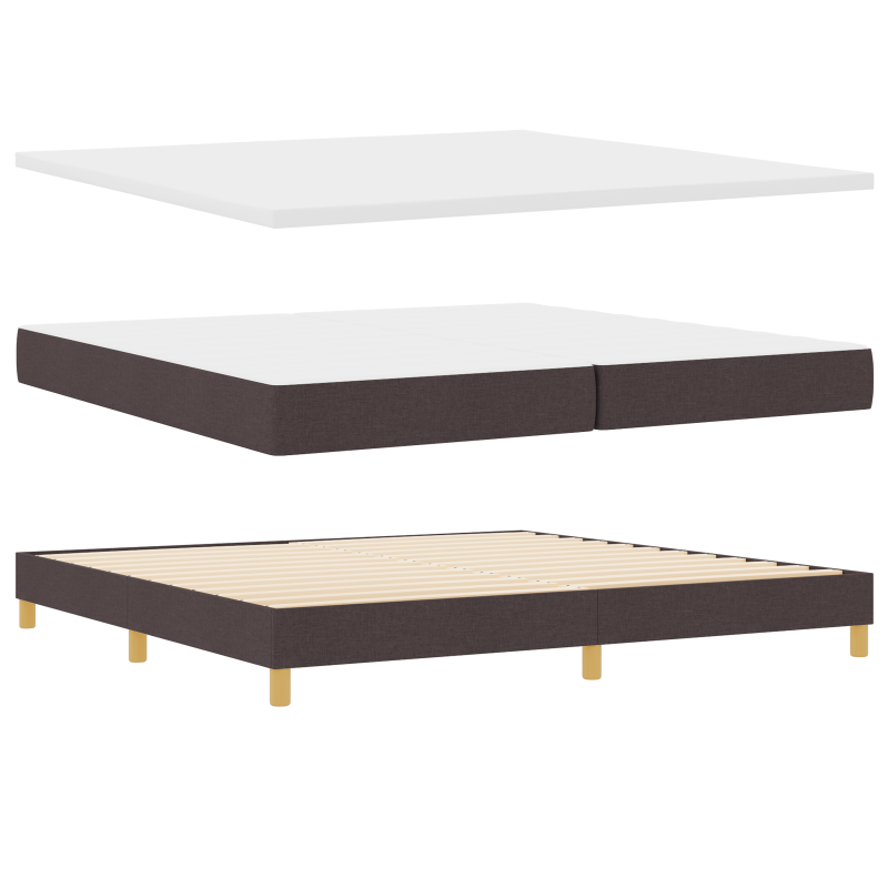 Boxspringbett mit Matratze & LED Dunkelbraun 200x200 cm Stoff