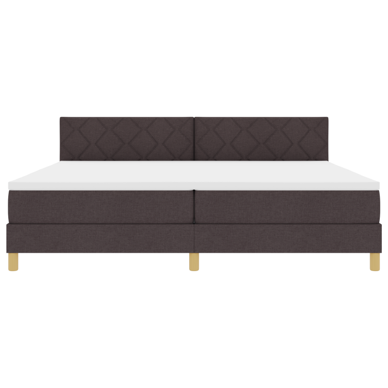 Boxspringbett mit Matratze & LED Dunkelbraun 200x200 cm Stoff
