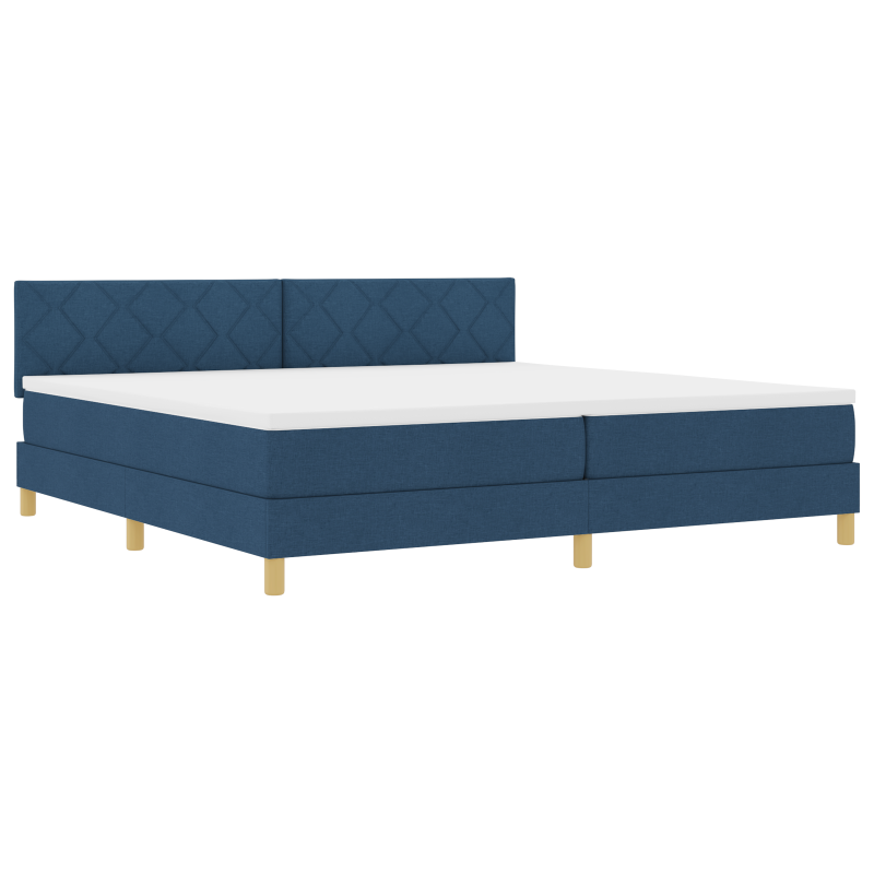 Boxspringbett mit Matratze & LED Blau 200x200 cm Stoff