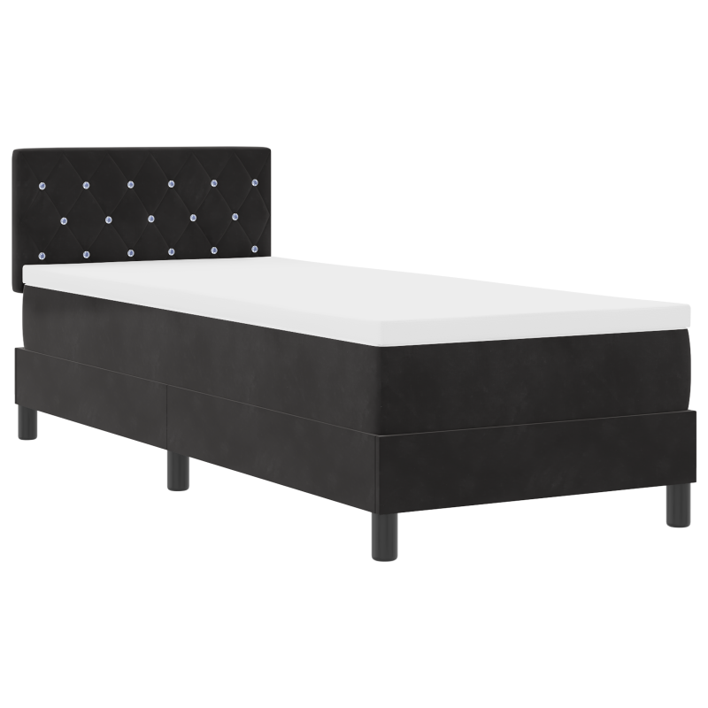 Boxspringbett mit Matratze & LED Schwarz 80x200 cm Samt