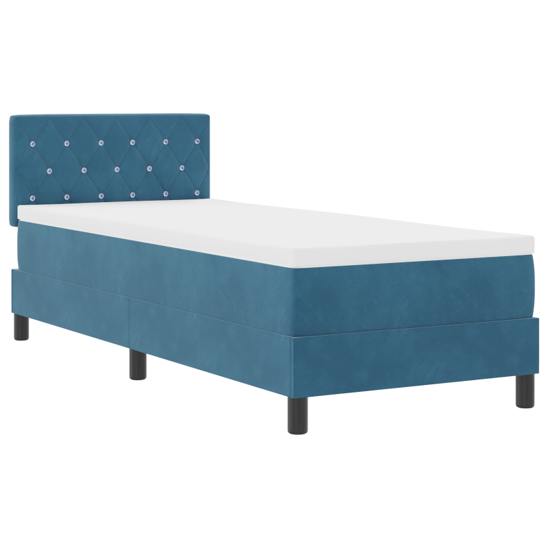 Boxspringbett mit Matratze & LED Dunkelblau 80x200 cm Velvet
