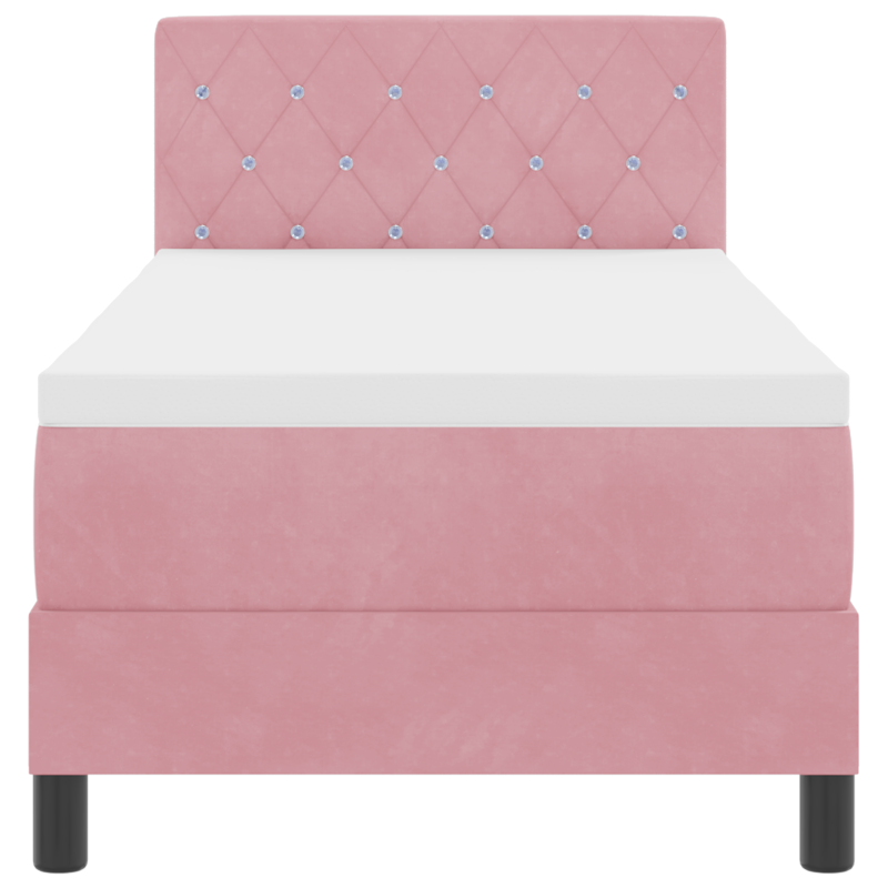 Boxspringbett mit Matratze & LED Rosa 80x200 cm Velvet